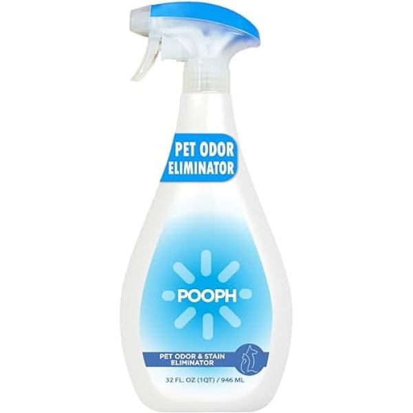 Pooph Pet Odor Eliminator, 32oz Spray - Dismantles Odors on a Molecular Basis, Dogs, Cats, Freshener, Eliminator, Urine, Poop, Pee, Deodorizer, Natures, Puppy, Fresh, Clean, Furniture, Potty, Safe